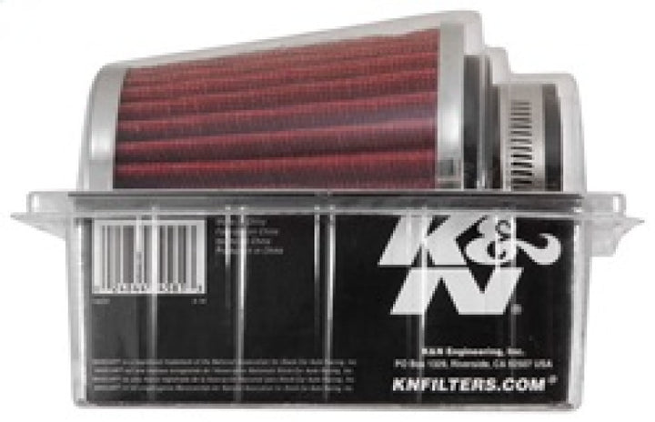 K&N Universal Chrome Filter 2 3/4in FLG / 4 1/2in Bottom / 4 1/2in Height - Bull Strap