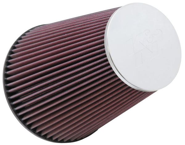 K&N Universal Chrome Filter 6 inch FLG / 7.5 inch Base / 4.5 inch Top / 9 inch Height - Bull Strap