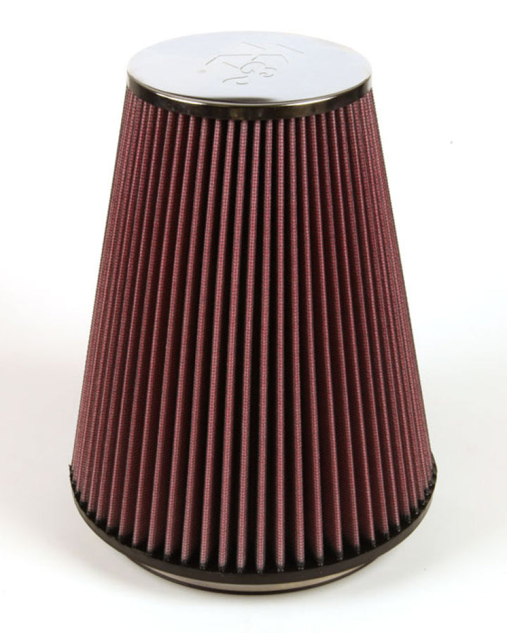 K&N Universal Chrome Filter 6 inch FLG / 7.5 inch Base / 4.5 inch Top / 9 inch Height - Bull Strap