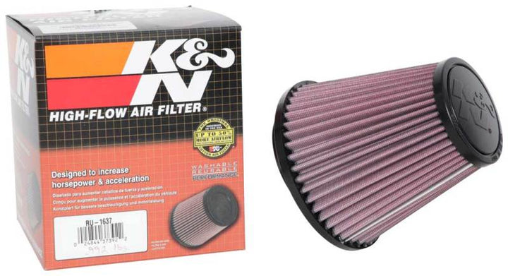 K&N Universal Clamp-On Air Filter 3-1/4in FLG / 5-3/4in B / 3-1/2in T / 5-7/16in H - Bull Strap