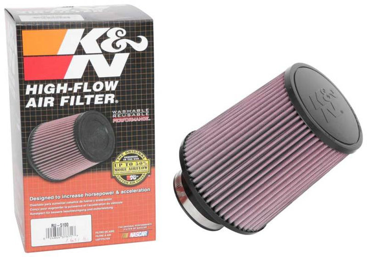 K&N Universal Clamp-On Air Filter 3-1/8in FLG / 6in B / 5in T / 7in H - Bull Strap