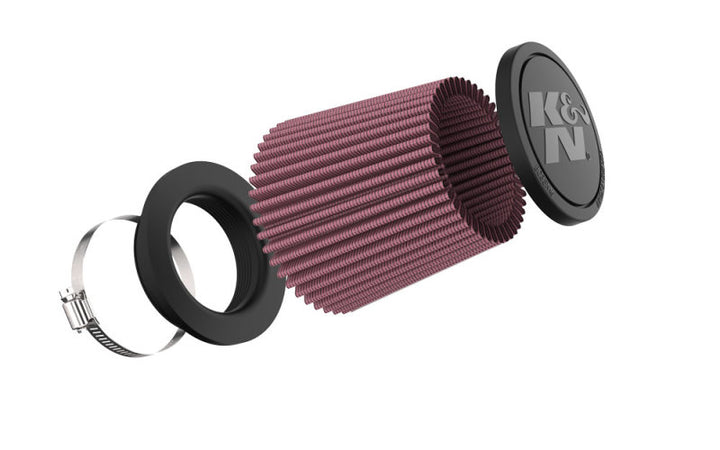 K&N Universal Clamp-On Air Filter 3in FLG /4 1/2in B / 3 1/2in T / 4 3/8in H - Bull Strap