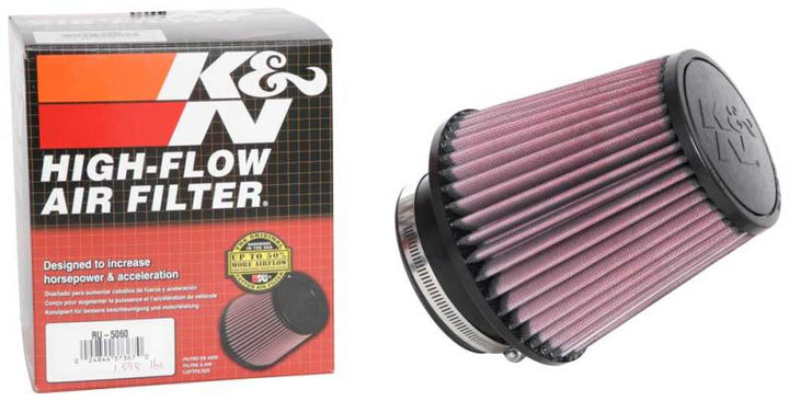 K&N Universal Clamp-On Air Filter 4in FLG / 6-1/2in B / 4-1/2in T / 6in H - Bull Strap