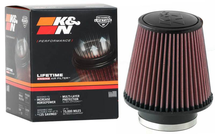 K&N Universal Clamp-On Air Filter 4in FLG / 6-1/2in B / 4-1/2in T / 6in H - Bull Strap