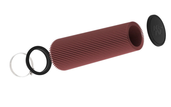 K&N Universal Clamp-On Air Filter 7-1/2in 6 DEG FLG 5in OD 20 1/8in H - Bull Strap