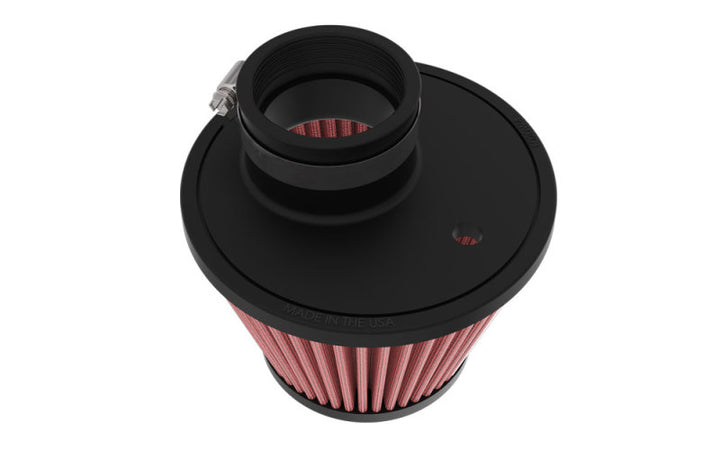 K&N Universal Clamp-on Air Filter 2in Flange ID 5-3/16in Base 3-1/2in Top 3-11/16in Height w/ Vent - Bull Strap