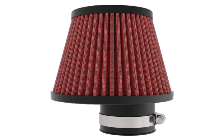 K&N Universal Clamp-on Air Filter 2in Flange ID 5-3/16in Base 3-1/2in Top 3-11/16in Height w/ Vent - Bull Strap