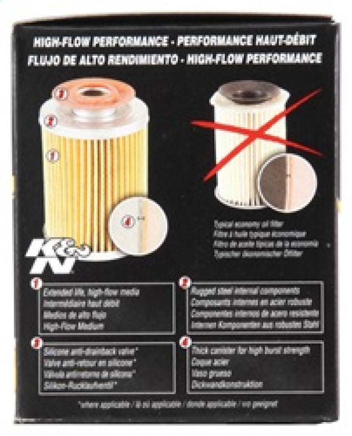 K&N Universal Performance Gold Oil Filter - Bull Strap