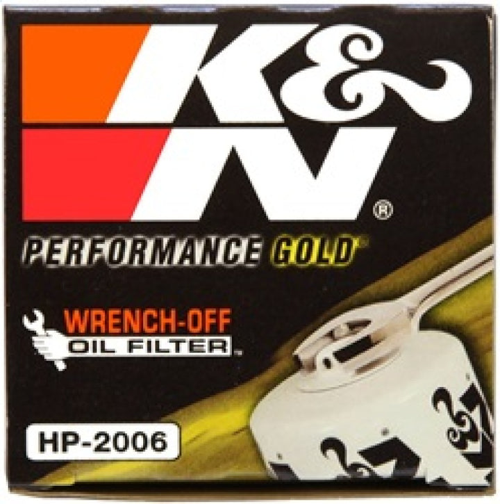 K&N Universal Performance Gold Oil Filter - Bull Strap