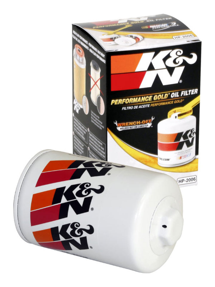 K&N Universal Performance Gold Oil Filter - Bull Strap