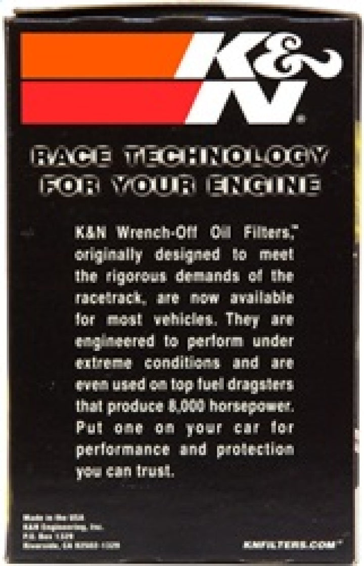 K&N Universal Performance Gold Oil Filter - Bull Strap