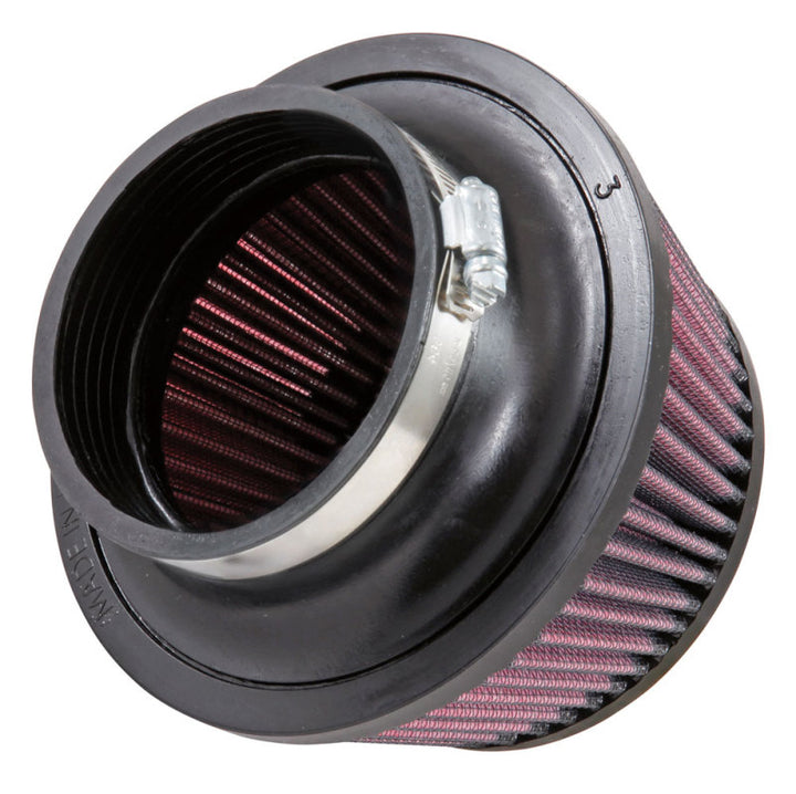 K&N Universal Round Clamp-On Air Filter 3in Flange ID x 6in Base OD x 4.625in Top OD x 3in Height - Bull Strap