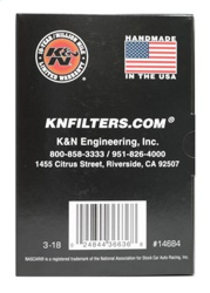 K&N Universal Round Clamp-On Air Filter 3in Flange ID x 6in Base OD x 4.625in Top OD x 3in Height - Bull Strap