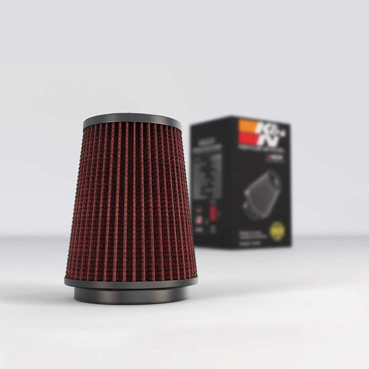 K&N Universal Rubber Filter 3 1/2 inch FLG / 4 5/8 inch Base / 3-1/2 inch Top / 5 1/2 inch Height - Bull Strap