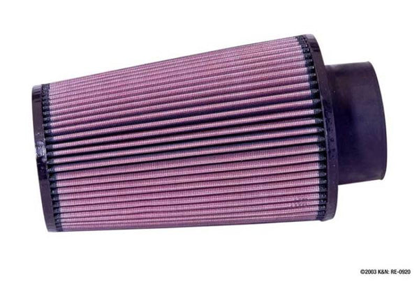 K&N Universal Rubber Filter 3 1/2inch ID FLG / 6inch Base / 4-5/8inch Top / 9inch Height - Bull Strap