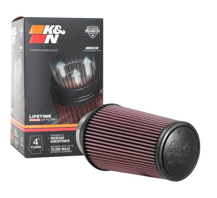 K&N Universal Rubber Filter 4inch FLG / 6inch OD-B / 4-5/8inch OD-T / 9inch H - Bull Strap