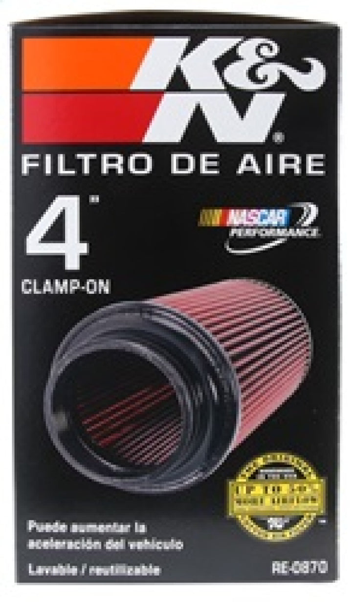 K&N Universal Rubber Filter 4inch FLG / 6inch OD-B / 4-5/8inch OD-T / 9inch H - Bull Strap
