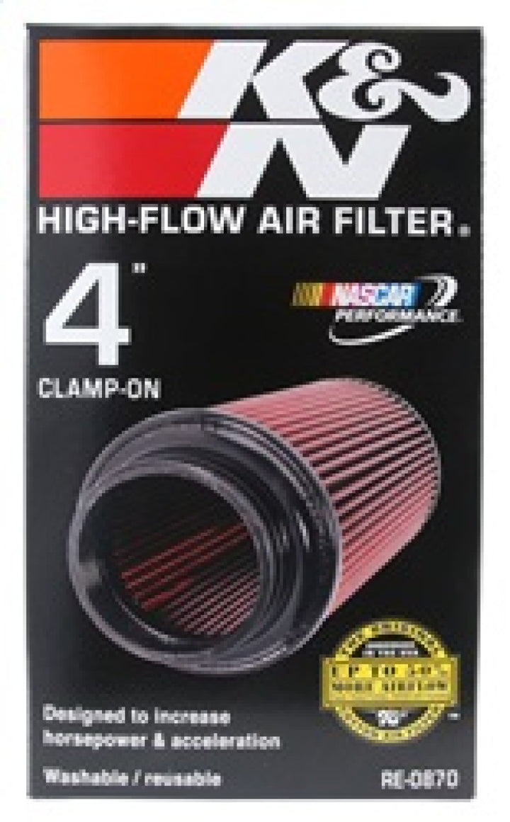 K&N Universal Rubber Filter 4inch FLG / 6inch OD-B / 4-5/8inch OD-T / 9inch H - Bull Strap