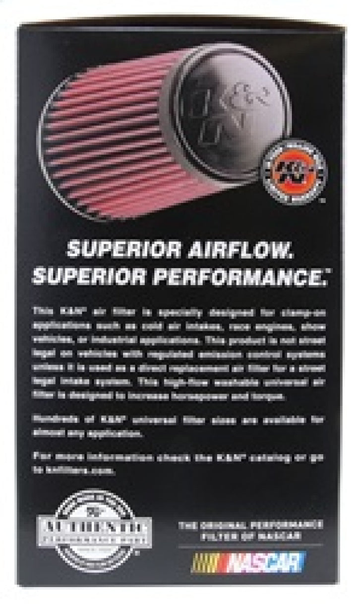 K&N Universal Rubber Filter 4inch FLG / 6inch OD-B / 4-5/8inch OD-T / 9inch H - Bull Strap