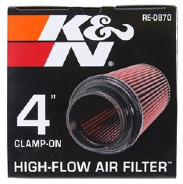 K&N Universal Rubber Filter 4inch FLG / 6inch OD-B / 4-5/8inch OD-T / 9inch H - Bull Strap