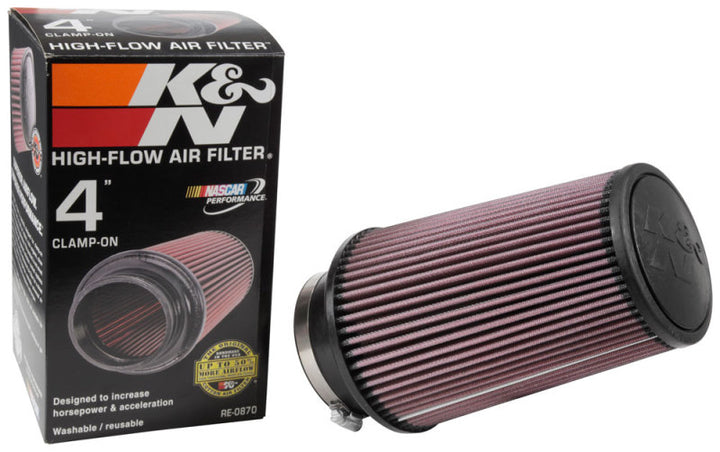K&N Universal Rubber Filter 4inch FLG / 6inch OD-B / 4-5/8inch OD-T / 9inch H - Bull Strap