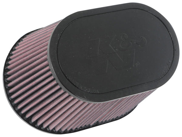 K&N Universal Rubber Filter 6.25in x 4in Oval FLG / 7.375in x 5.5in Base / 6.25in x 4in Top / 5in H - Bull Strap