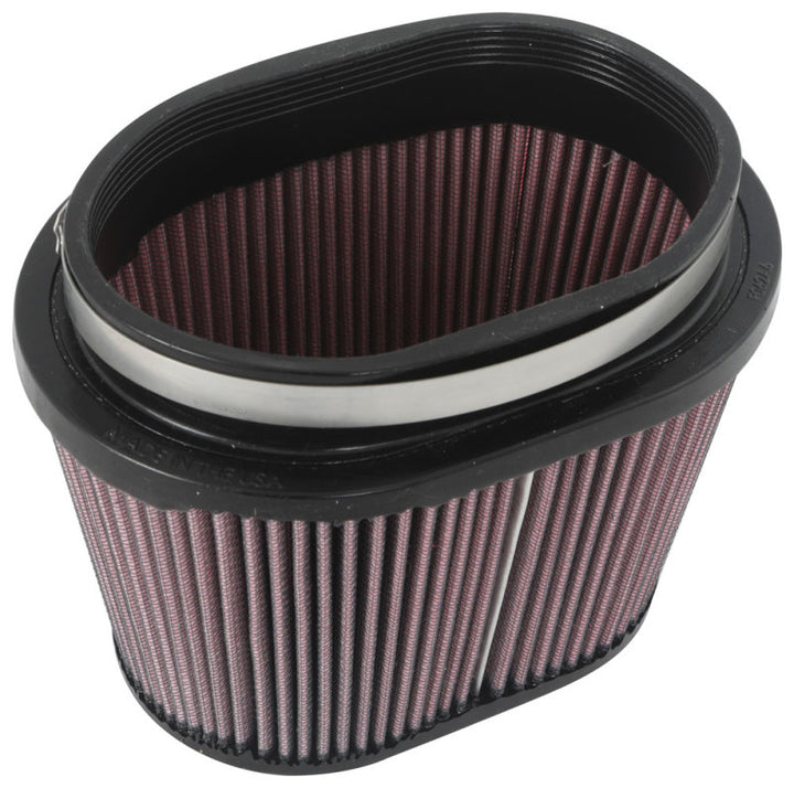 K&N Universal Rubber Filter 6.25in x 4in Oval FLG / 7.375in x 5.5in Base / 6.25in x 4in Top / 5in H - Bull Strap