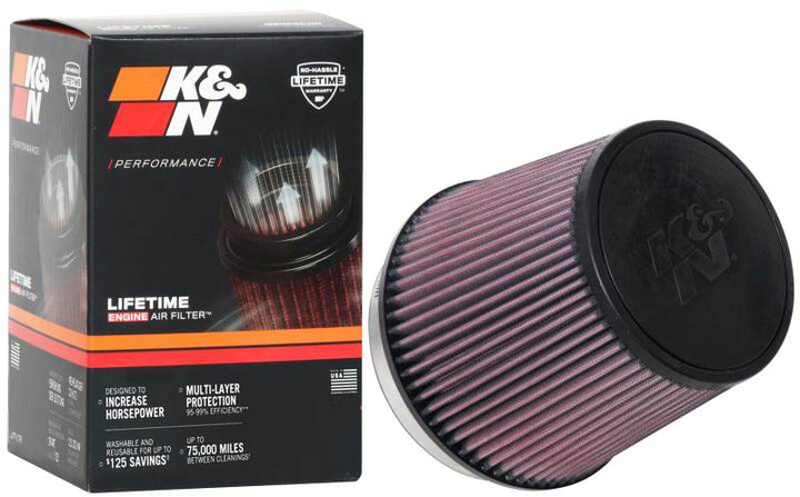 K&N Universal Tapered Filter 6in Flange ID x 7.5in Base OD x 5.875in Top OD x 6.5in Height - Bull Strap