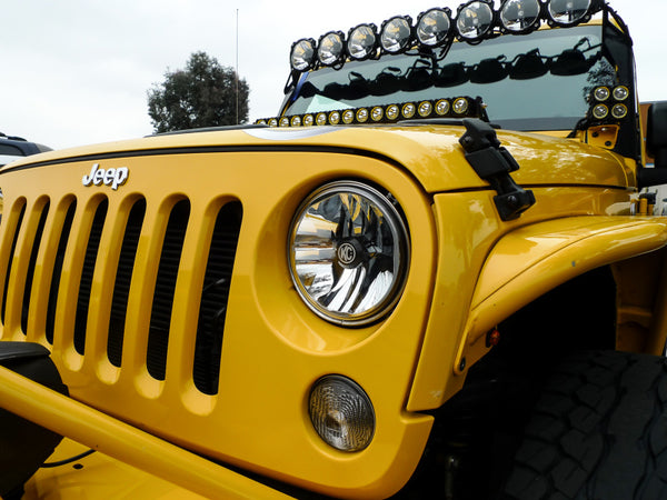 KC HiLiTES 07-18 Jeep JK 7in. Gravity LED DOT Approved Replacement Headlight (Single) - Bull Strap