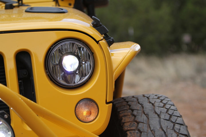 KC HiLiTES 07-18 Jeep JK 7in. Gravity LED Pro DOT Approved Replacement Headlight (Single) - Bull Strap