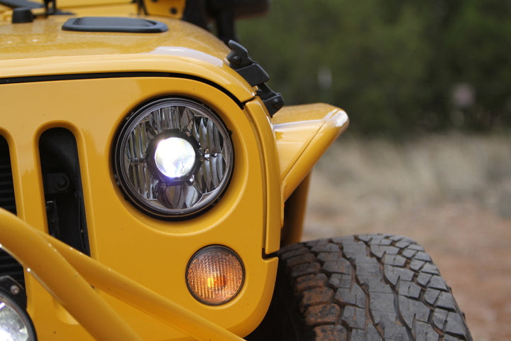 KC HiLiTES 07-18 Jeep JK 7in. Gravity LED Pro DOT Approved Replacement Headlight (Single) - Bull Strap