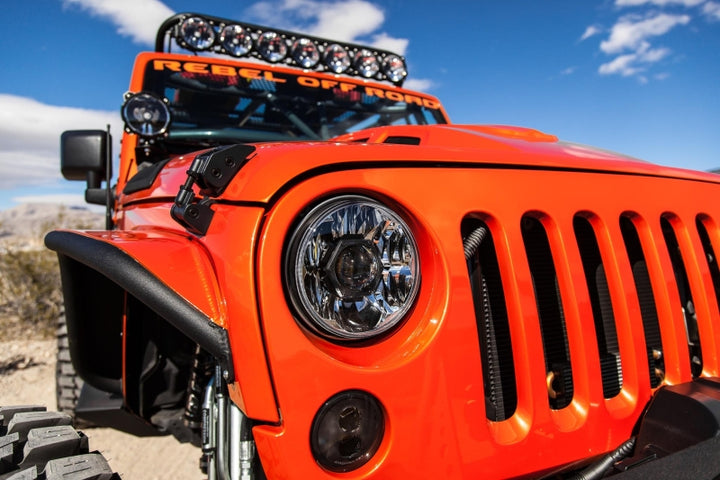 KC HiLiTES 07-18 Jeep JK 7in. Gravity LED Pro DOT Approved Replacement Headlight (Single) - Bull Strap