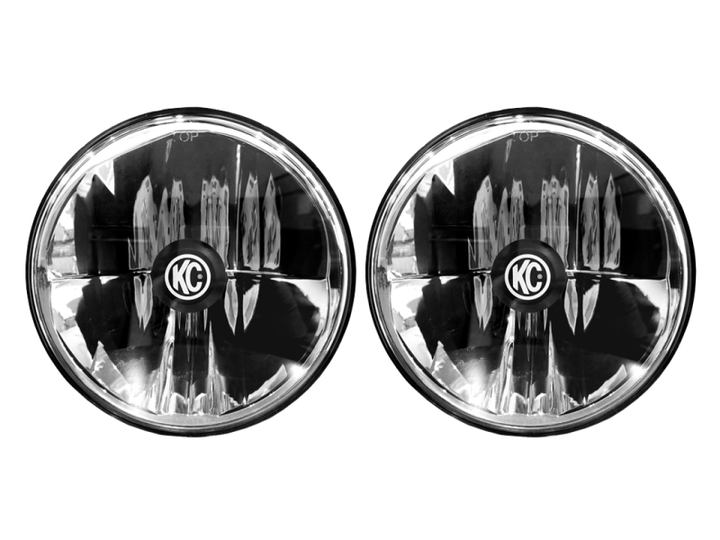 KC HiLiTES 07-18 Jeep JK (Not for Rubicon/Sahara) 7in. Gravity LED DOT Headlight (Pair Pack System) - Bull Strap