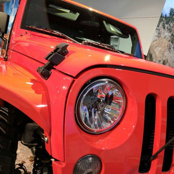 KC HiLiTES 07-18 Jeep JK (Not for Rubicon/Sahara) 7in. Gravity LED DOT Headlight (Pair Pack System) - Bull Strap