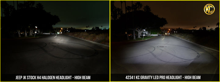 KC HiLiTES 07-18 Jeep JK (Not for Rubicon/Sahara) 7in. Gravity LED Pro DOT Headlight (Pair Pack Sys) - Bull Strap