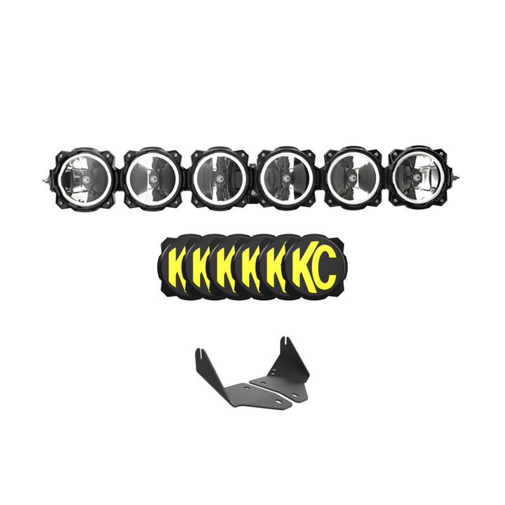 KC HiLiTES 2020+ Polaris RZR Turbo R/Pro XP 39in. Pro6 Gravity LED 6-Light 120w Combo Beam - Bull Strap