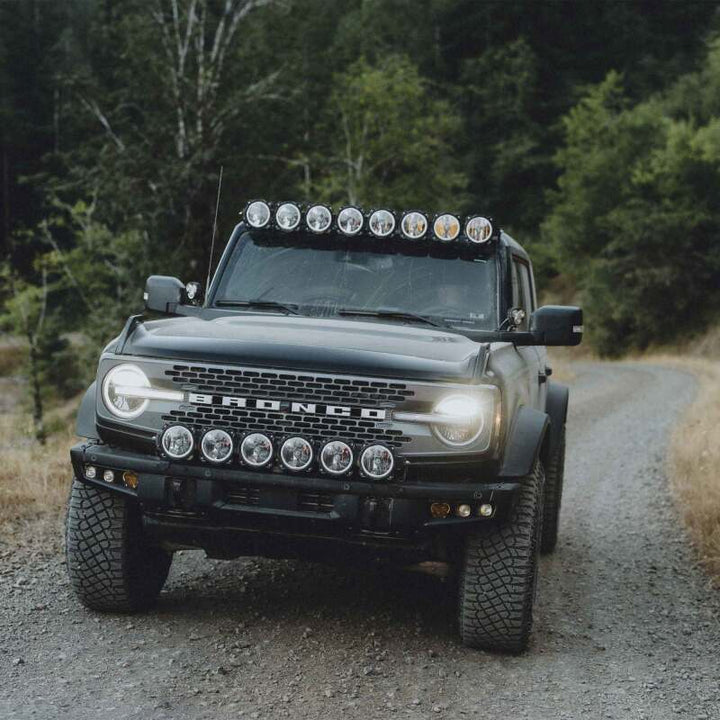 KC HiLiTES 2021+ Ford Bronco FLEX ERA 3 Dual Mode SAE Fog Light Pocket Kit - Bull Strap