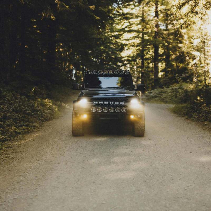 KC HiLiTES 2021+ Ford Bronco FLEX ERA 3 Dual Mode SAE Fog Light Pocket Kit - Bull Strap