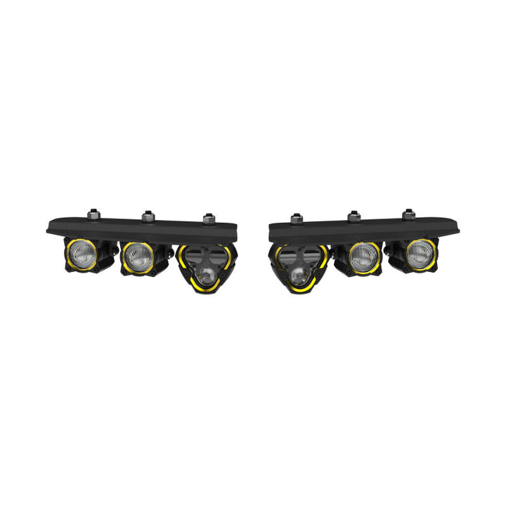 KC HiLiTES 2021+ Ford Bronco FLEX ERA 3 Dual Mode SAE Fog Light Pocket Kit - Bull Strap