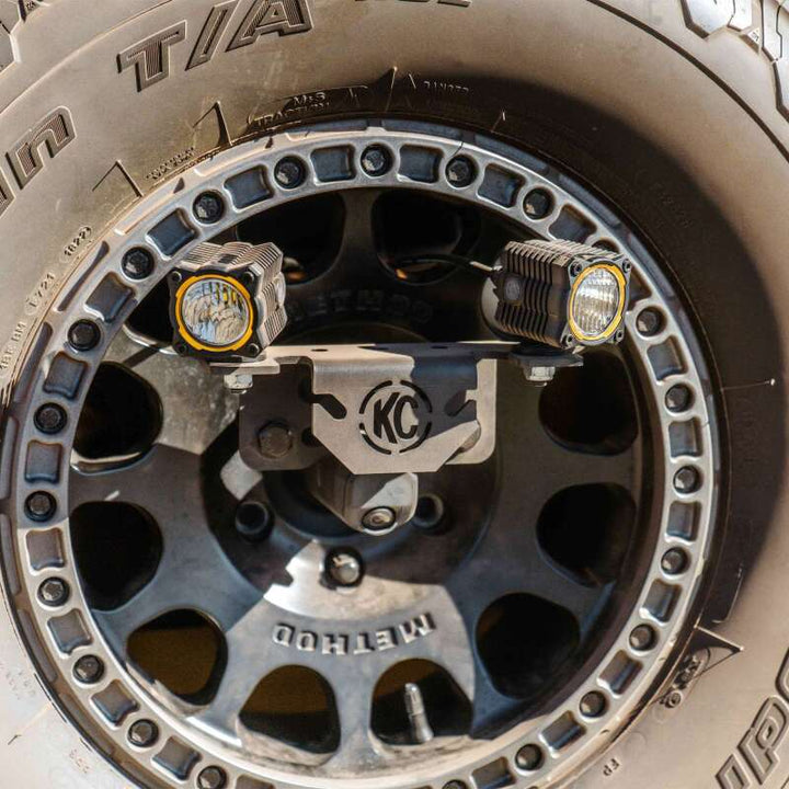 KC HiLiTES 21-24 Ford Bronco Spare Tire Carrier Light Mount w/ M12x1.5 Lug Nuts - Bull Strap