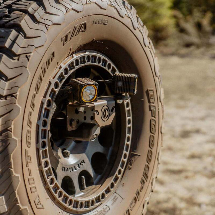 KC HiLiTES 21-24 Ford Bronco Spare Tire Carrier Light Mount w/ M12x1.5 Lug Nuts - Bull Strap