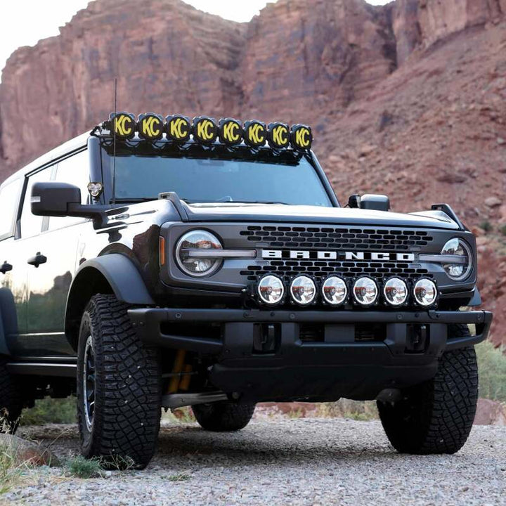 KC HiLiTES 21+ Ford Bronco 39in. Gravity LED Pro6 Light Bar Kit Front Bumper - Bull Strap