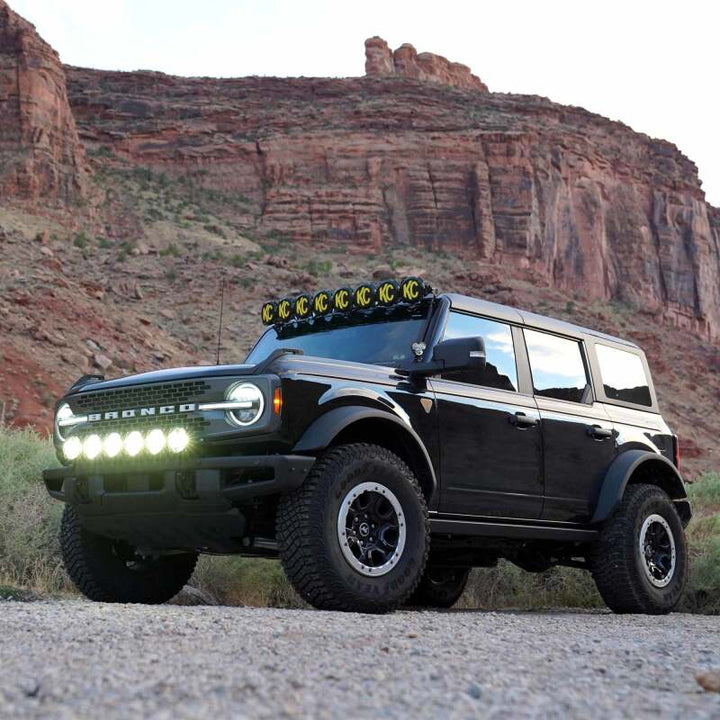 KC HiLiTES 21+ Ford Bronco 39in. Gravity LED Pro6 Light Bar Kit Front Bumper - Bull Strap