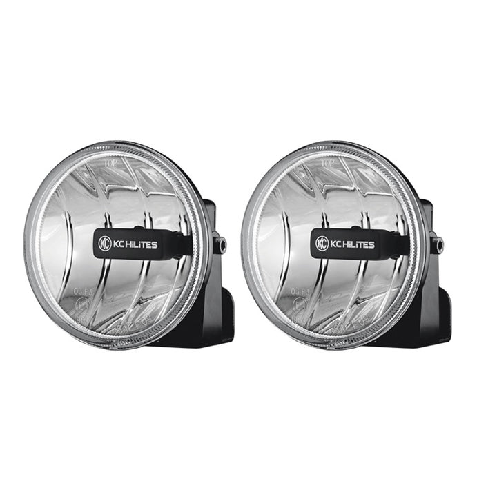KC HiLiTES 4in. Gravity G4 LED Light 10w SAE/ECE Clear Fog Beam (Pair Pack System) - Bull Strap