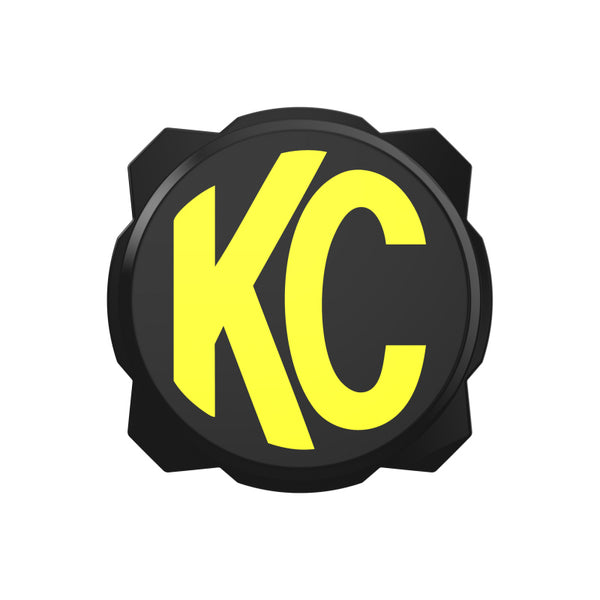 KC HiLiTES 6in. Hard Cover for Gravity Pro6 LED Lights (Single) - Black w/Yellow KC Logo - Bull Strap