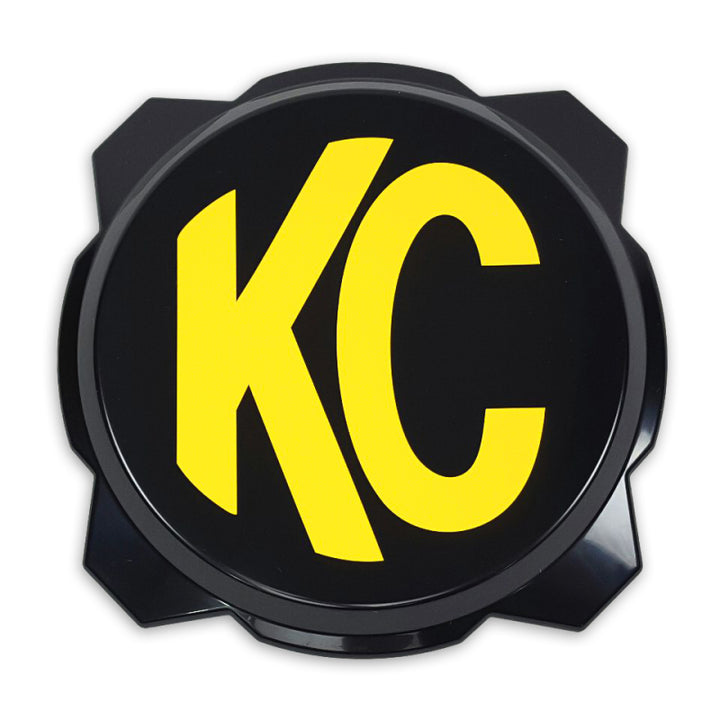 KC HiLiTES 6in. Hard Cover for Gravity Pro6 LED Lights (Single) - Black w/Yellow KC Logo - Bull Strap