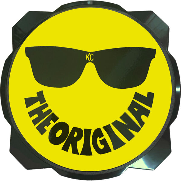 KC HiLiTES 6in. Hard Cover for Gravity Pro6 LED Lights (Single) - Smiley Face- Yellow/Black KC Logo - Bull Strap