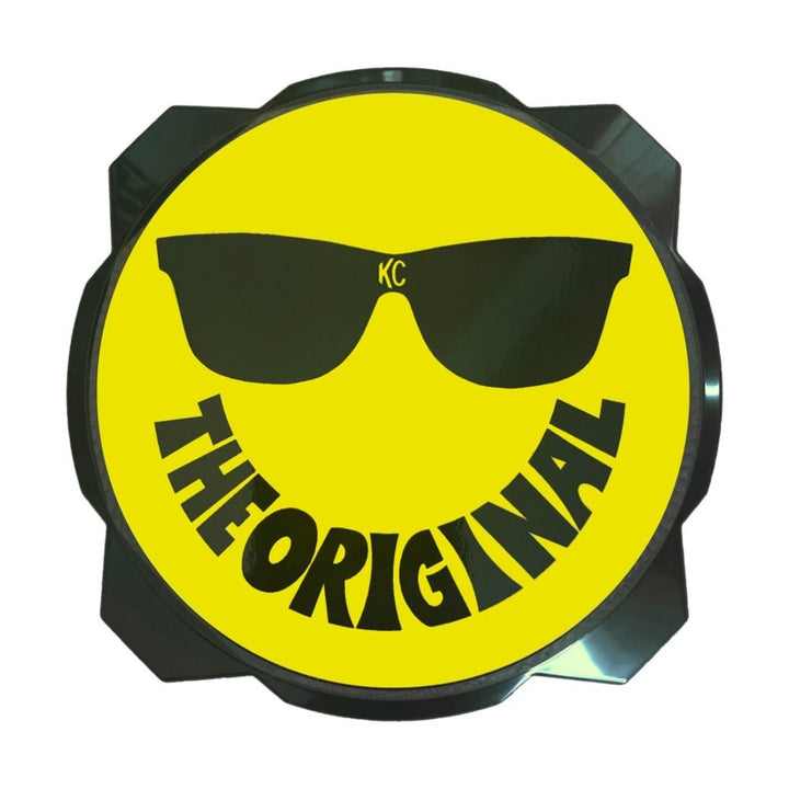 KC HiLiTES 6in. Hard Cover for Gravity Pro6 LED Lights (Single) - Smiley Face- Yellow/Black KC Logo - Bull Strap