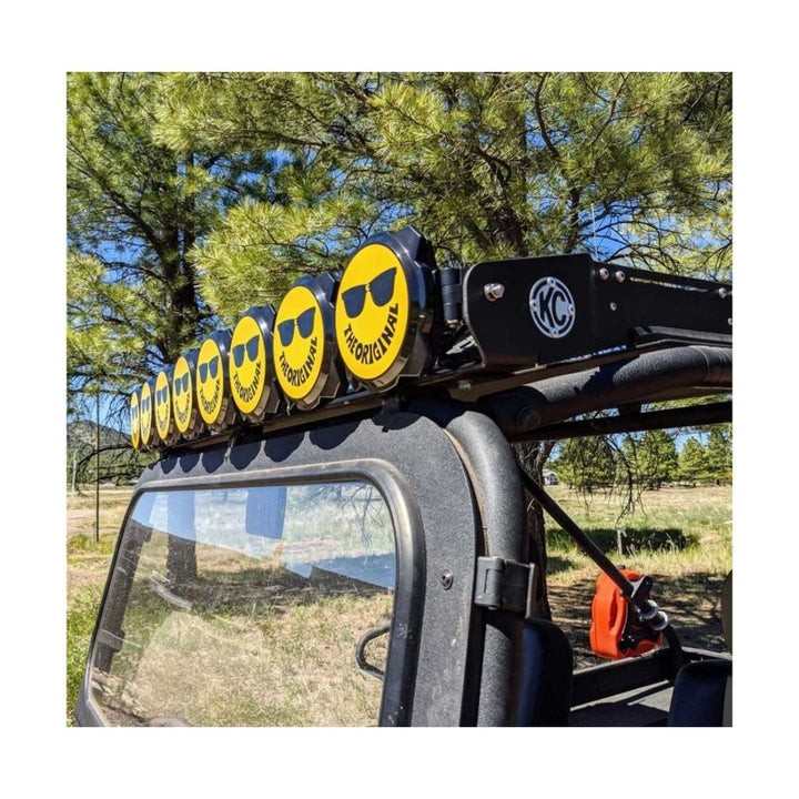 KC HiLiTES 6in. Hard Cover for Gravity Pro6 LED Lights (Single) - Smiley Face- Yellow/Black KC Logo - Bull Strap