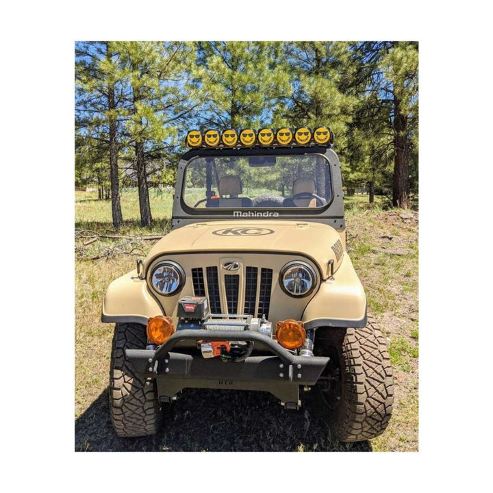 KC HiLiTES 6in. Hard Cover for Gravity Pro6 LED Lights (Single) - Smiley Face- Yellow/Black KC Logo - Bull Strap